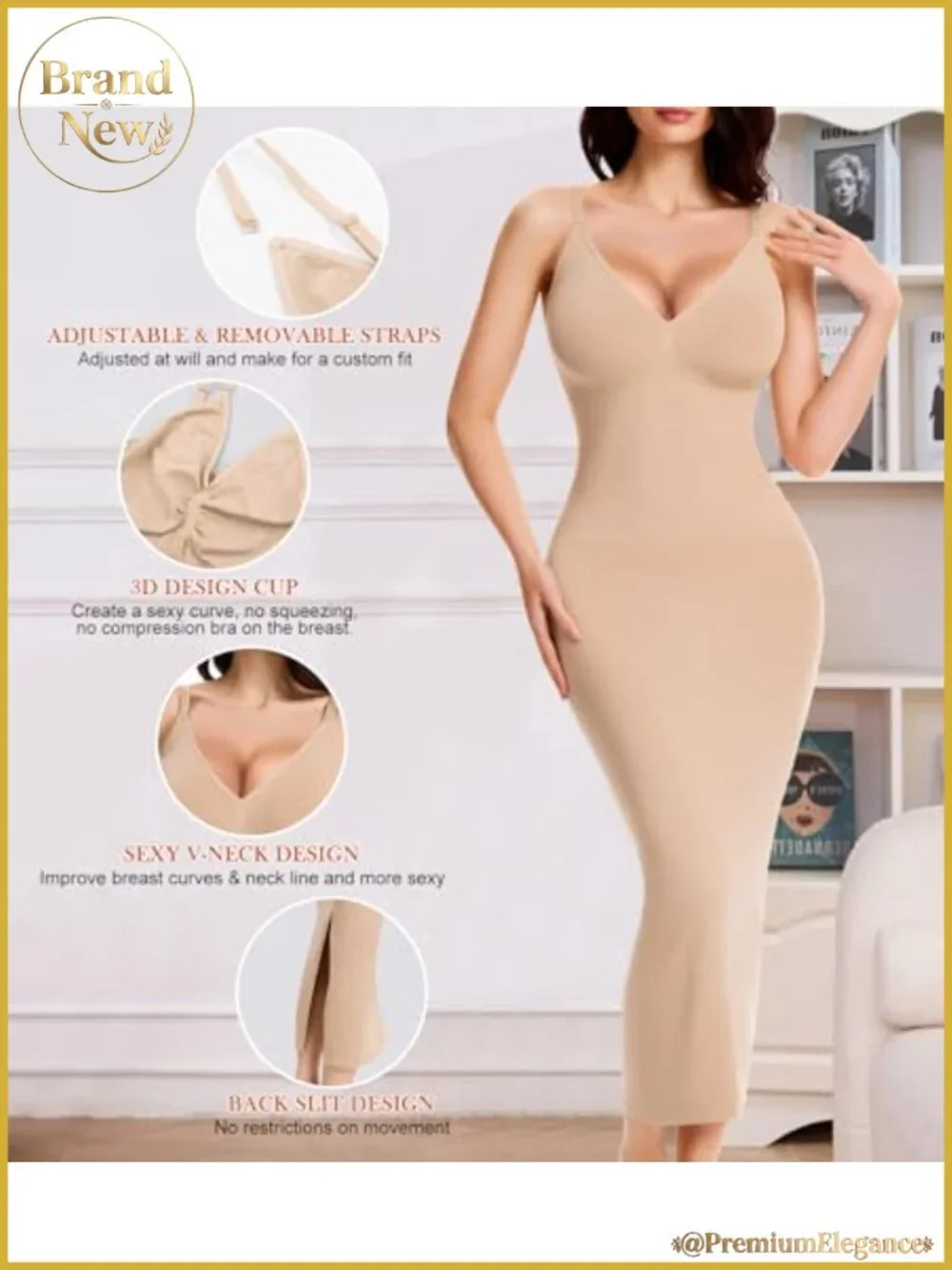 Tummy Control Shapewear Slip Dress for Women Seamless Full Body Shaper